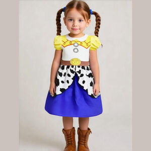 Girl's ZhiXuan Tong Cowgirl Yellow and Blue Costume Dress
